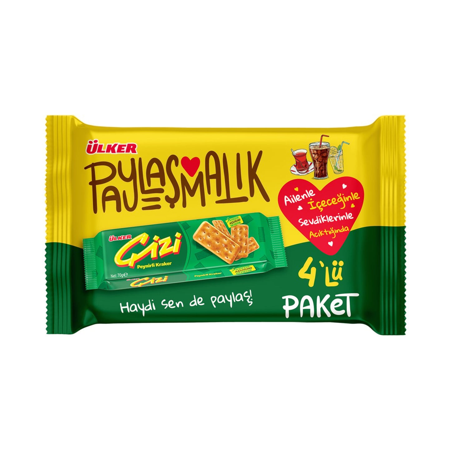 Ülker Çizi Peynirli Kraker 4'lü 280 G