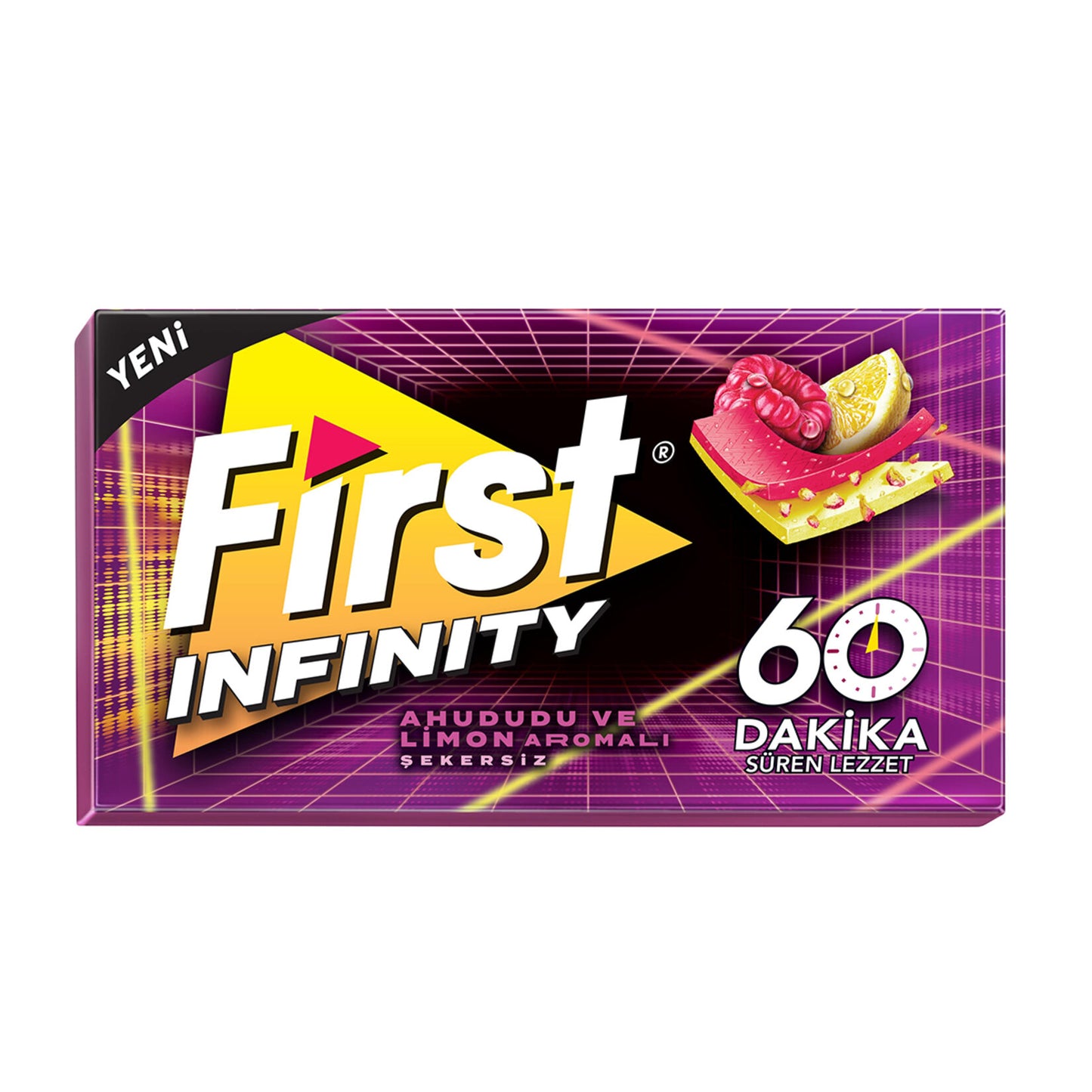 First 60 Dk Infinity Ahududu & Limon Aromalı Şekersiz Sakız 27 G