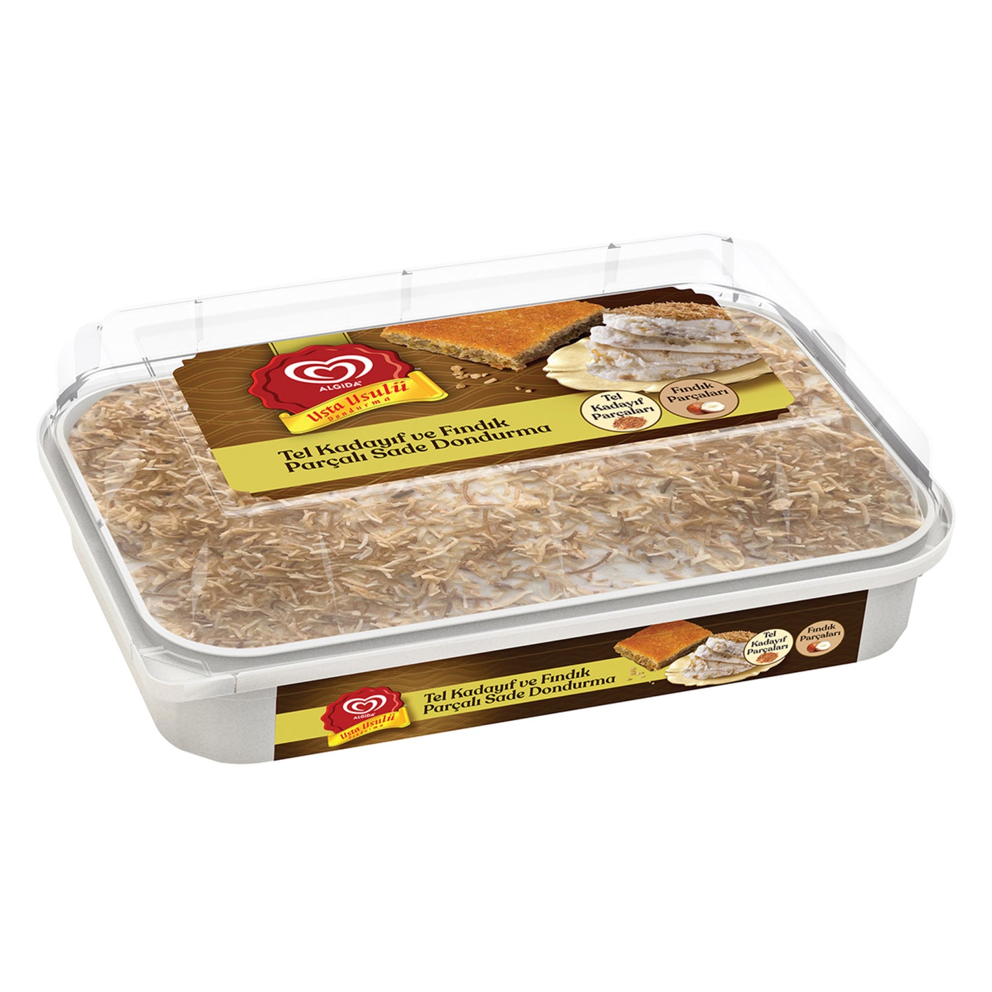 Algida Usta Tel Kadayıf Fındık Parçalı Sade Dondurma 500 Ml