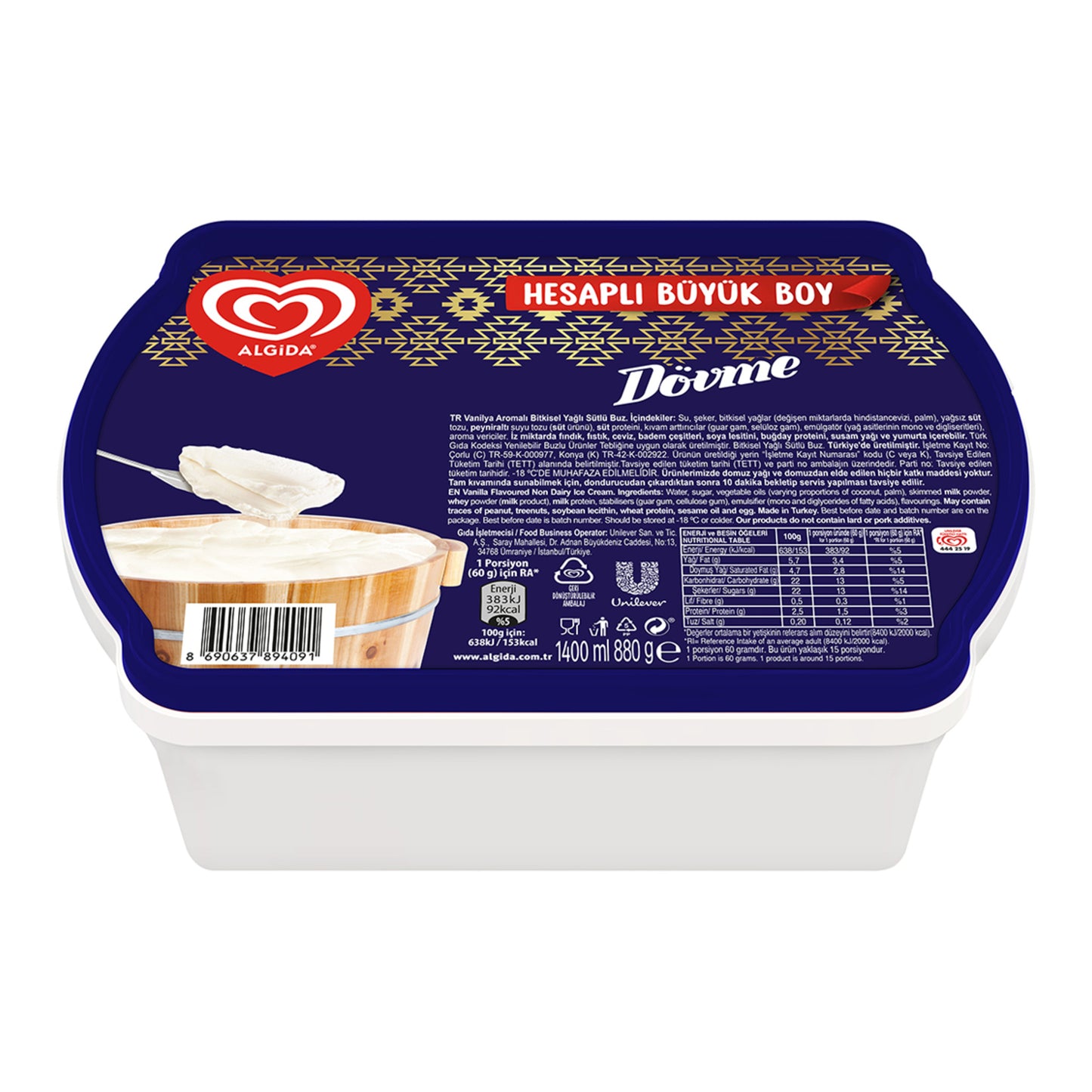 Algida Dövme Hesaplı Büyük Boy 1400 Ml
