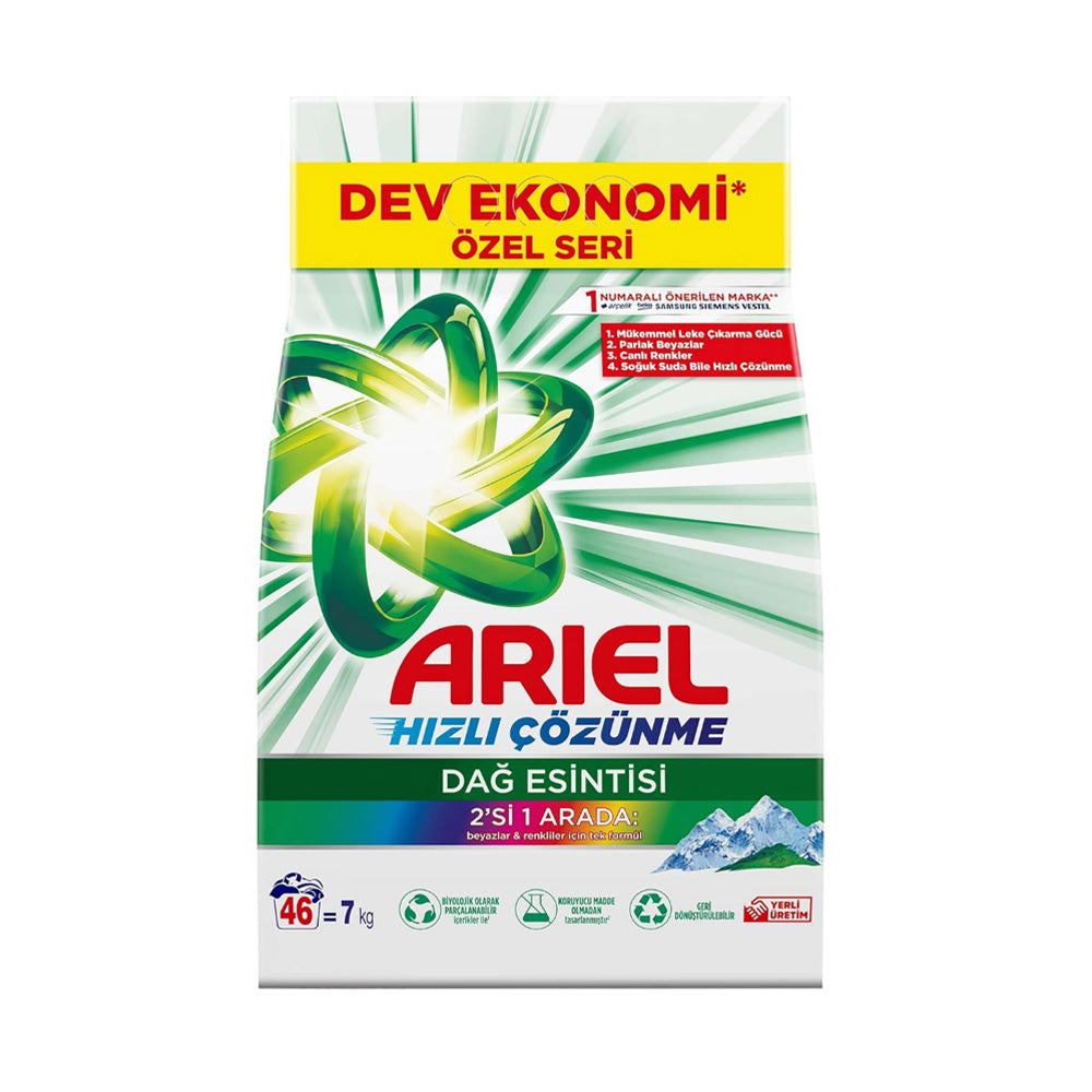 Ariel Toz Deterjan Dağ Esintisi Beyaz&Renkliler 7 Kg