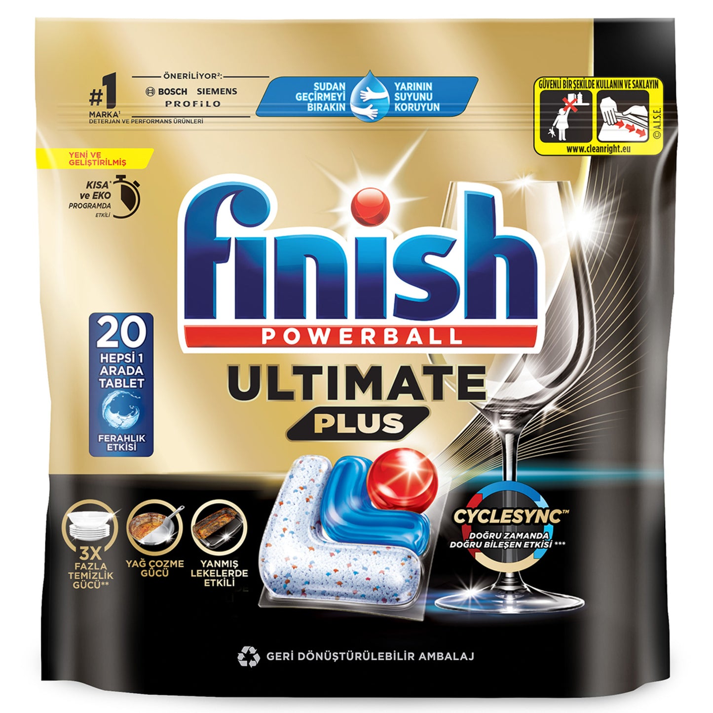 Finish Ultimate Plus Hepsi 1 Arada 20 Tablet 244 G