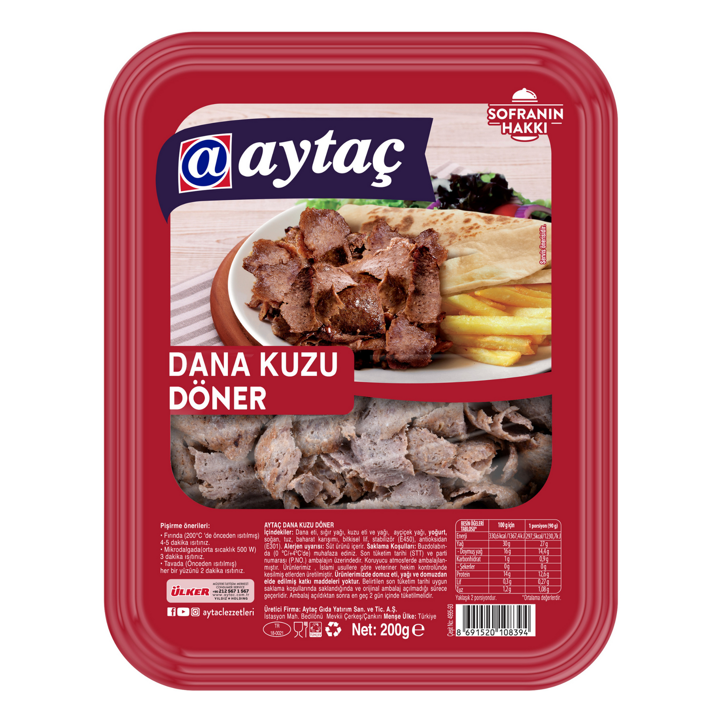 Aytaç Dana Kuzu Döner 200 G
