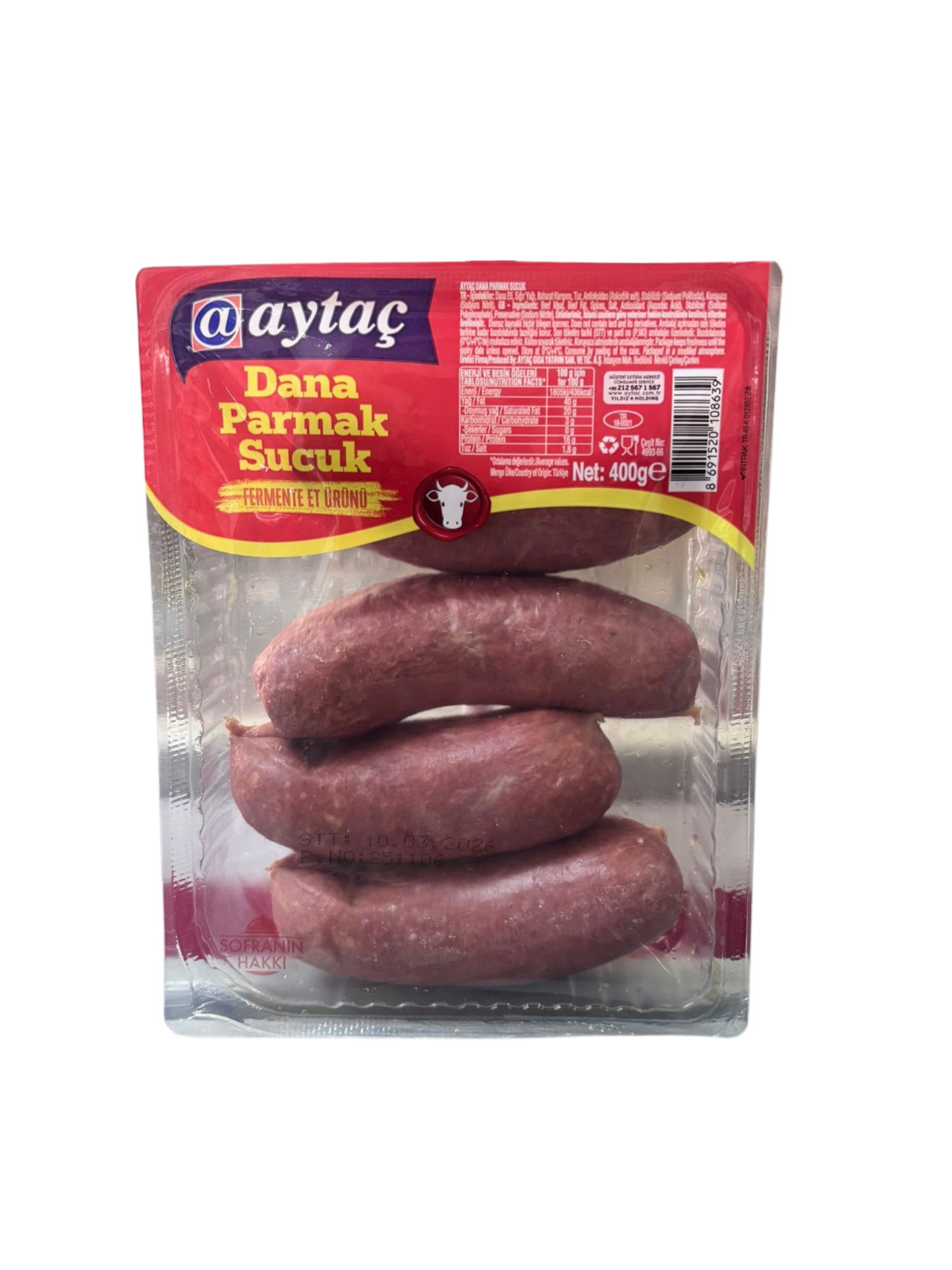 Aytaç Dana Parmak Sucuk 400 G