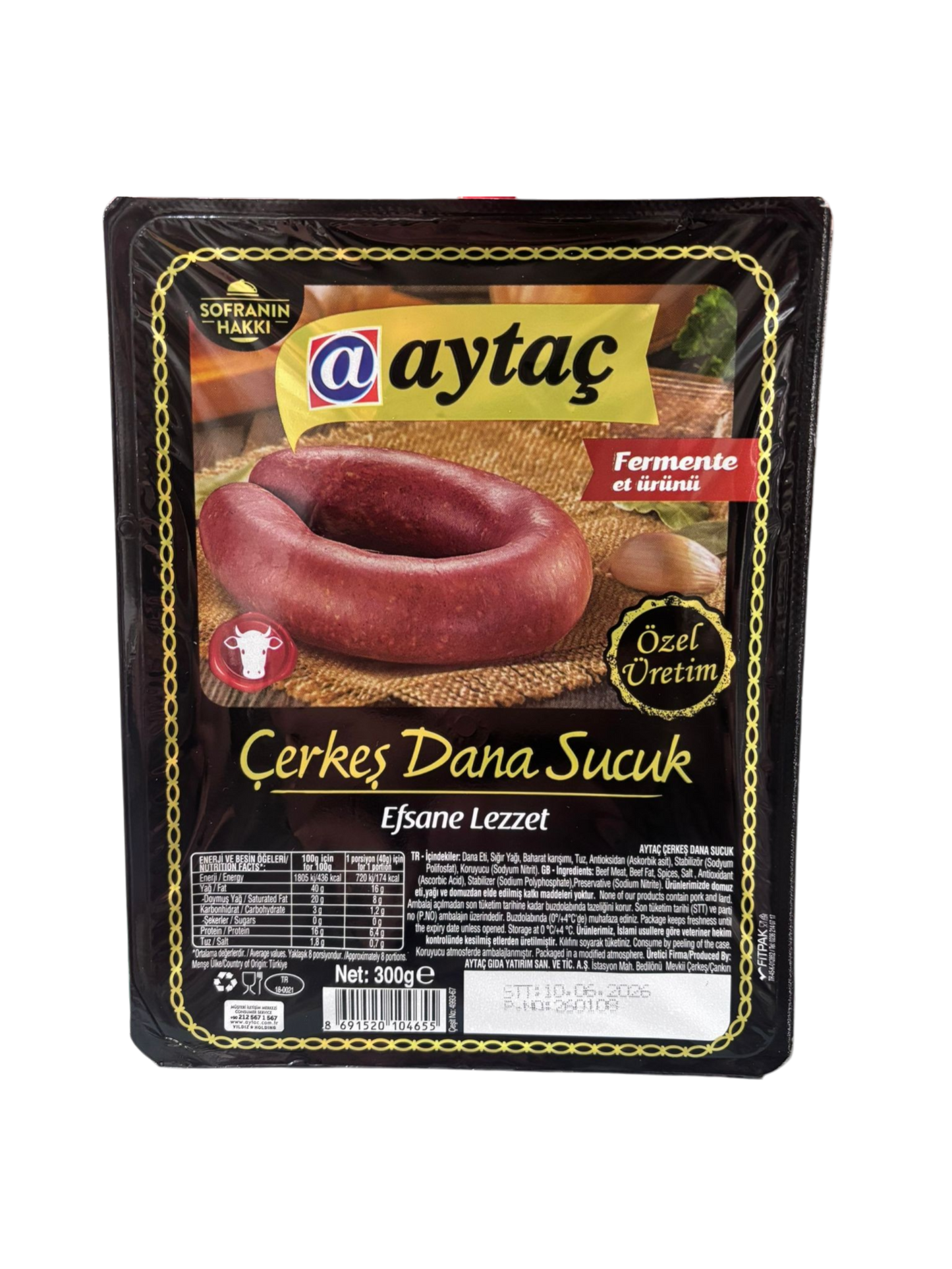 Aytaç Çerkeş Dana Sucuk 300 G