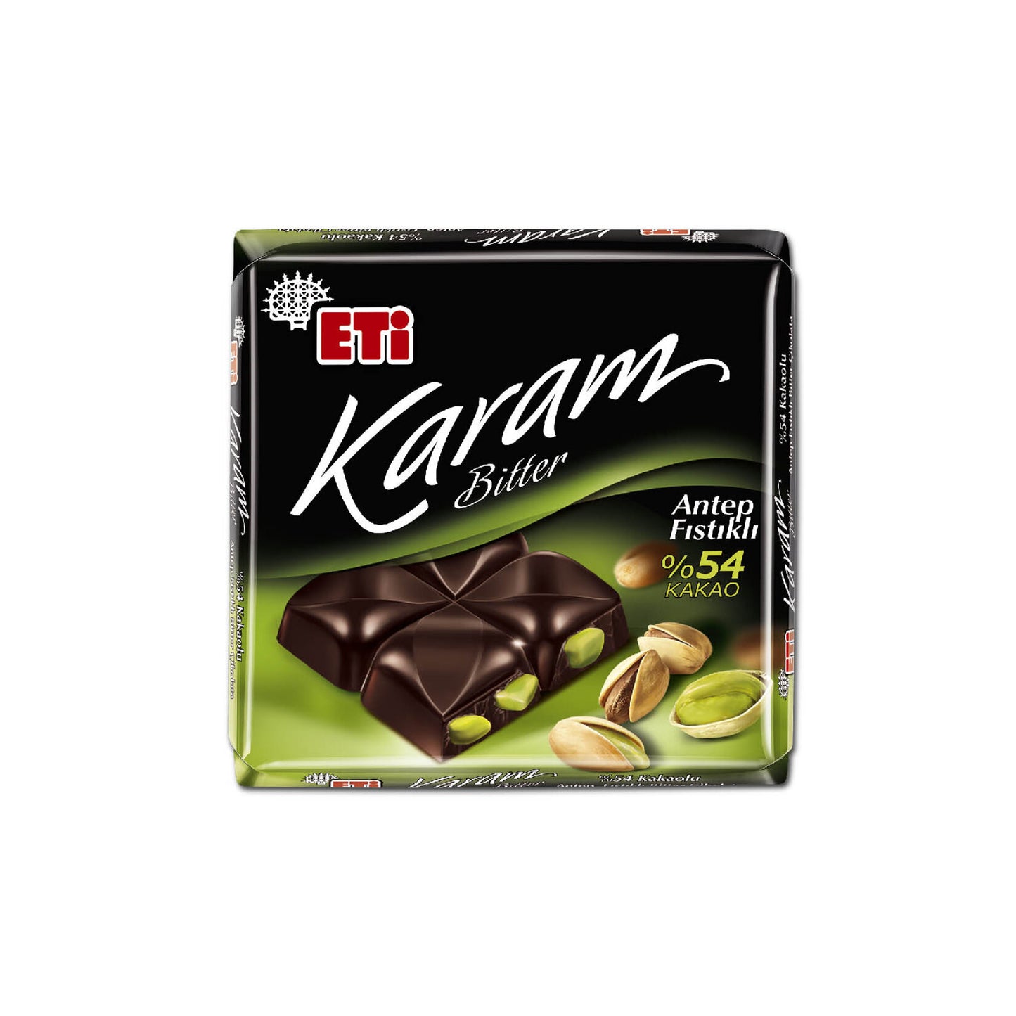 Eti Karam %54 Kakaolu Antep Fıstıklı Bitter Çikolata 60 g