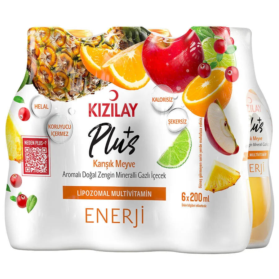 Kızılay Plus+ Karışık Meyve Aromalı Maden Suyu 6 x 200 ml