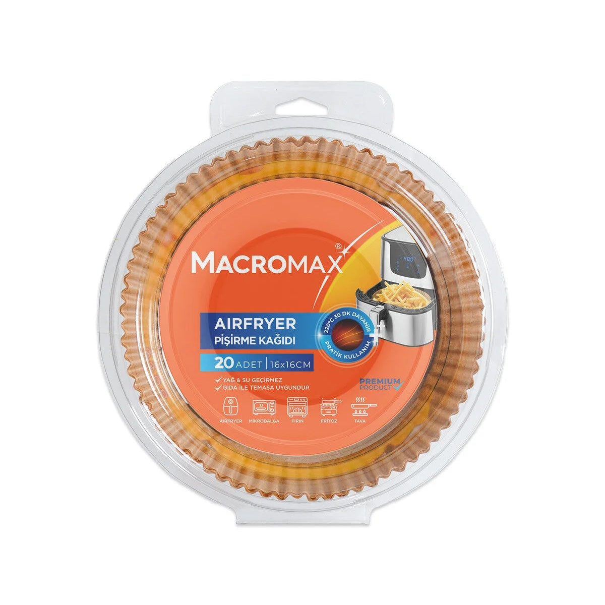 Macromax Air Fryer Pişirme Kağıdı 25'li