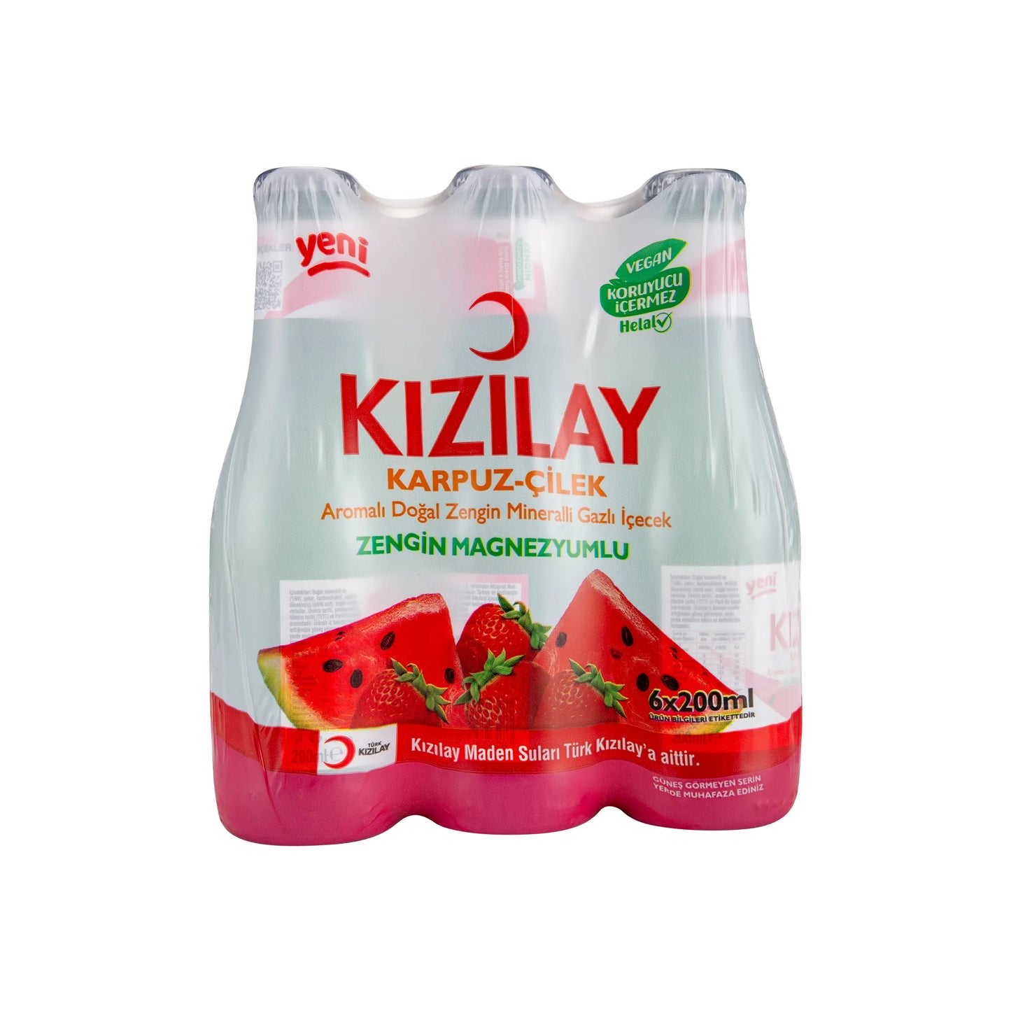Kızılay Karpuz & Çilek Aromalı Maden Suyu 6 x 200 ml