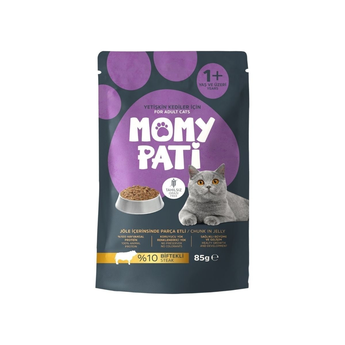 Momy Pati Kedi Maması 85 Gr Biftekli