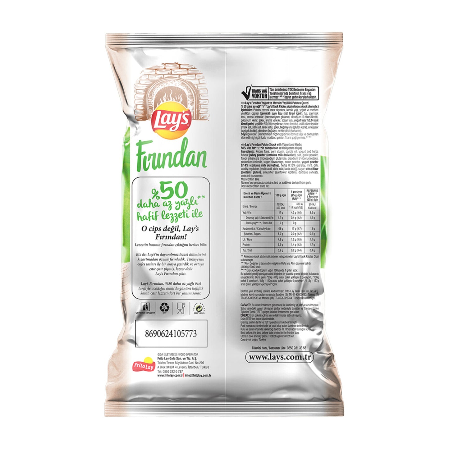 Lay’s Fırınlanmış Yoğurtu & Mevsim Yeşillikli Süper Boy 92 G