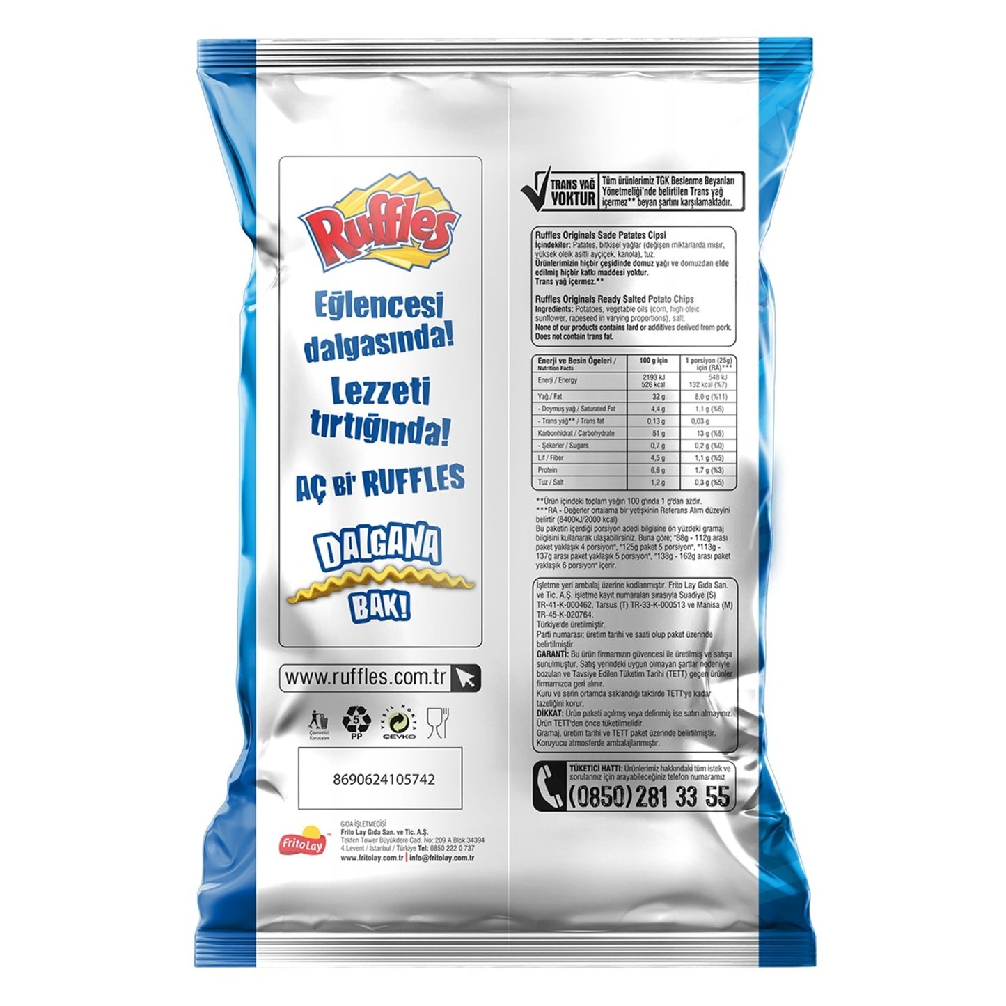 Ruffles Originals Patates Cipsi Süper Boy 105 G
