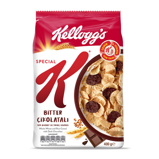 Kellogg's Special K Bitter Çikolatalı Tam Buğday ve Pirinç Gevreği 400 G