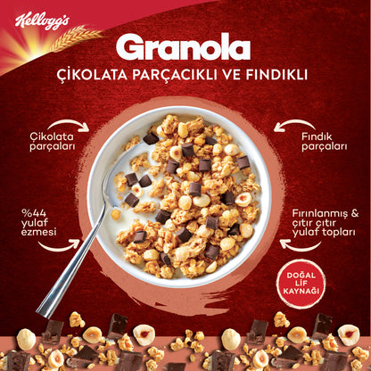 Kellogg's Granola Çikolata Parçacıklı Ve Fındıklı 340 G