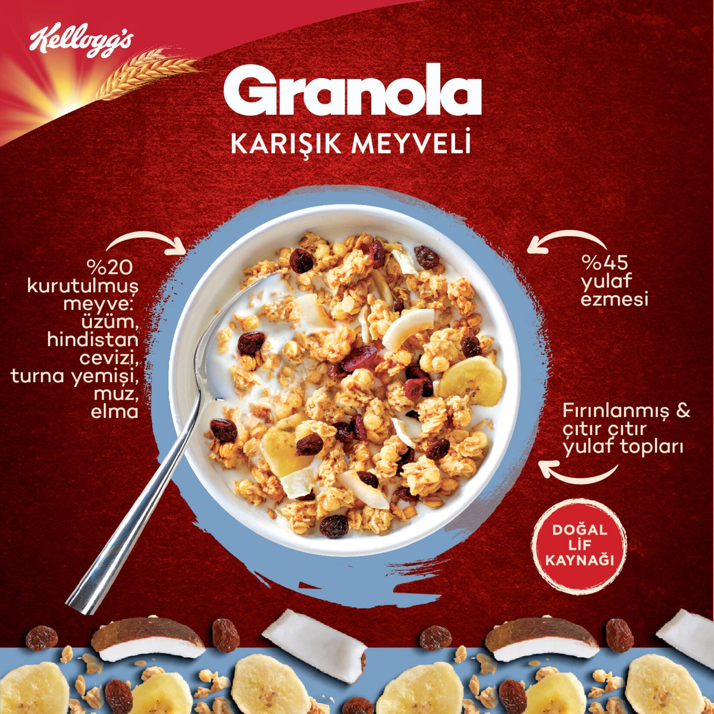 Kellogg's Granola Karışık Meyveli 340 G