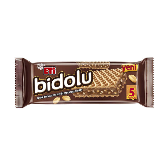 Eti Bidolu Fındık Kremalı Yer Fıstığı Parçacıklı Gofret 81 g