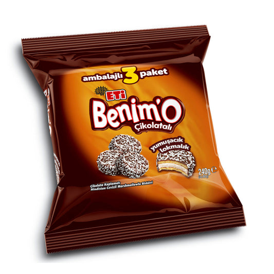 Eti Benimo Çikolata Kaplamalı Hindistan Cevizli Bisküvi 3'lü 240 G