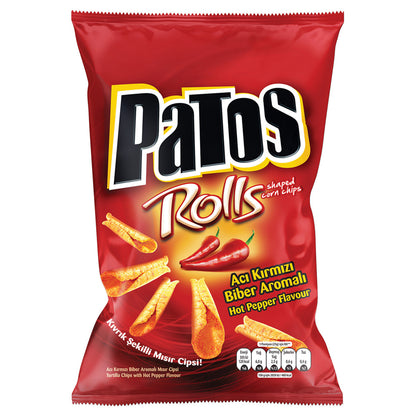 Patos Rolls Acı Kırmızı Biber Aromalı Mısır Cipsi 135 G