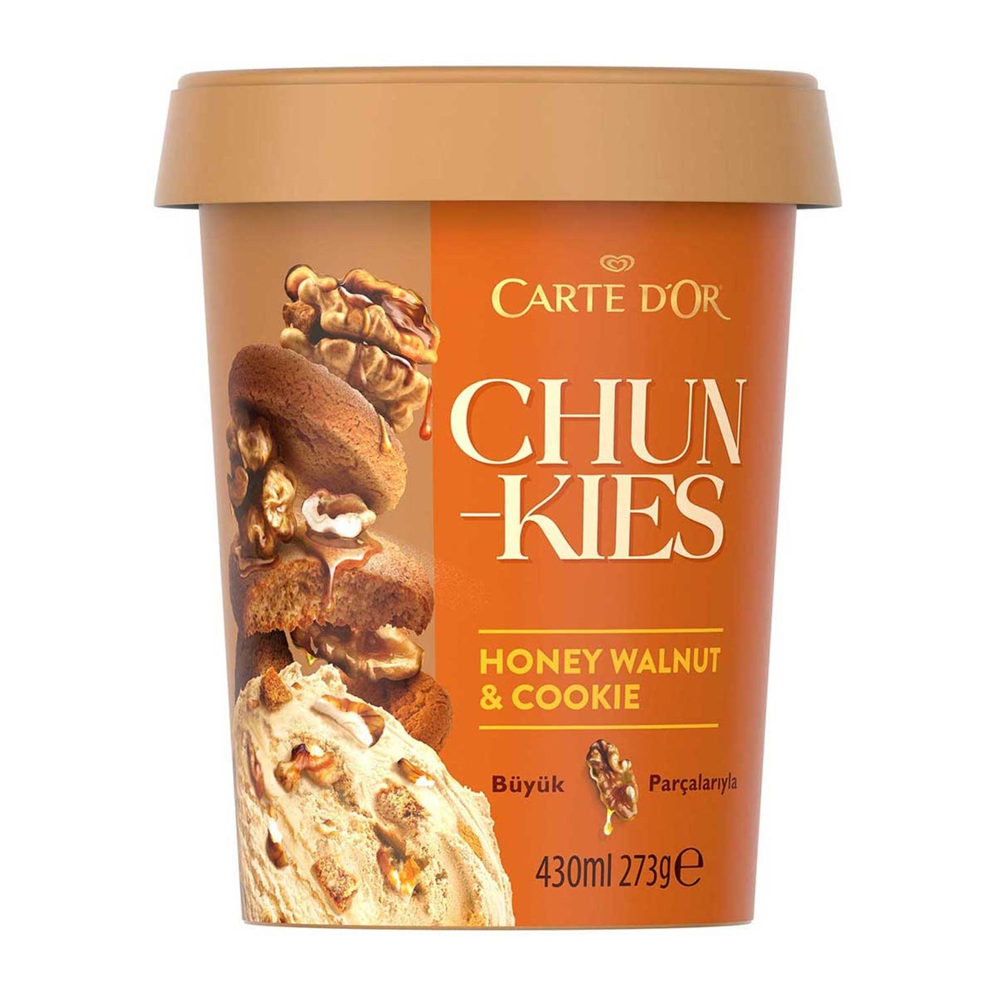 Carte d'Or Chunkies Ballı Ceviz & Tarçınlı Kurabiye, Karamelli Dondurma 430 Ml