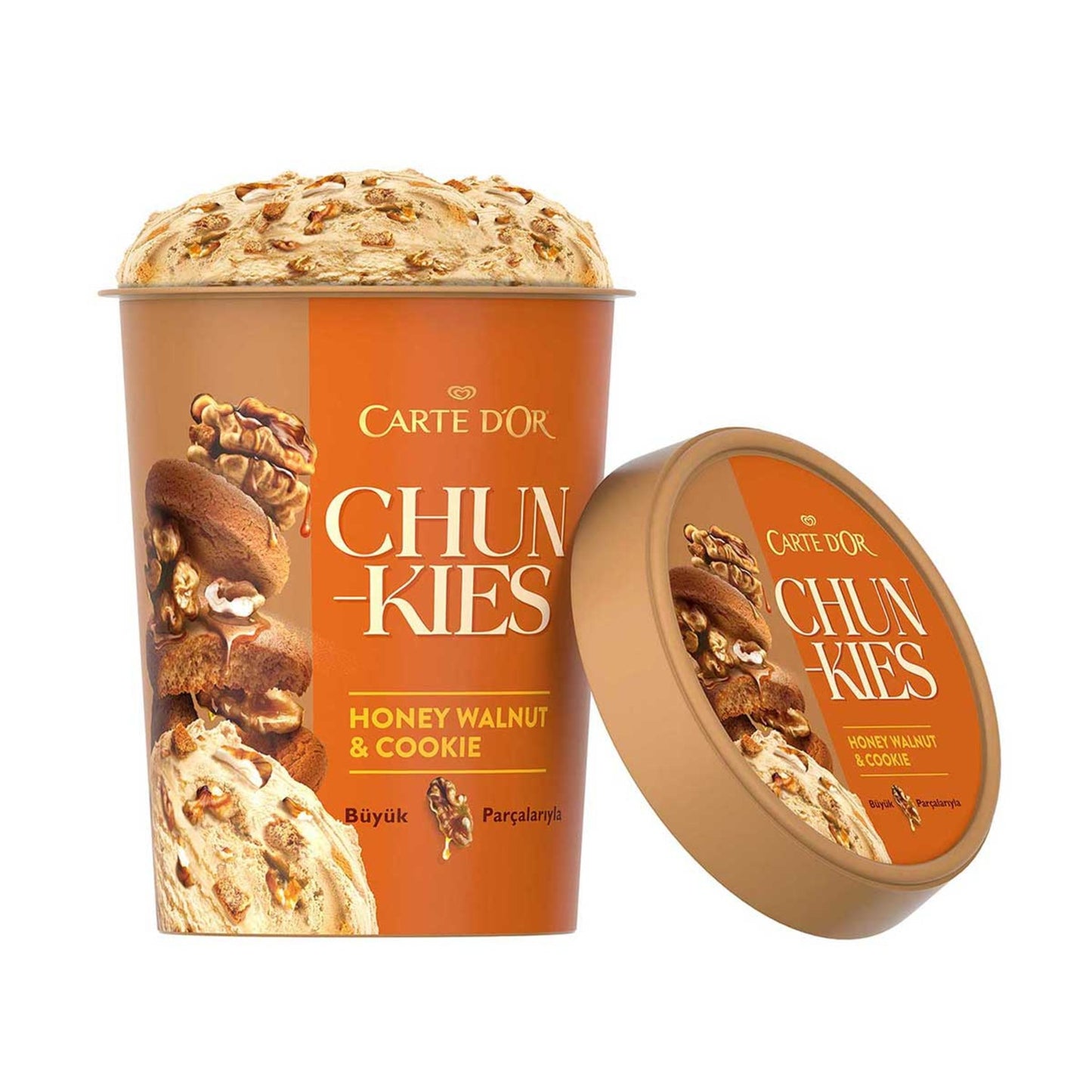 Carte d'Or Chunkies Ballı Ceviz & Tarçınlı Kurabiye, Karamelli Dondurma 430 Ml