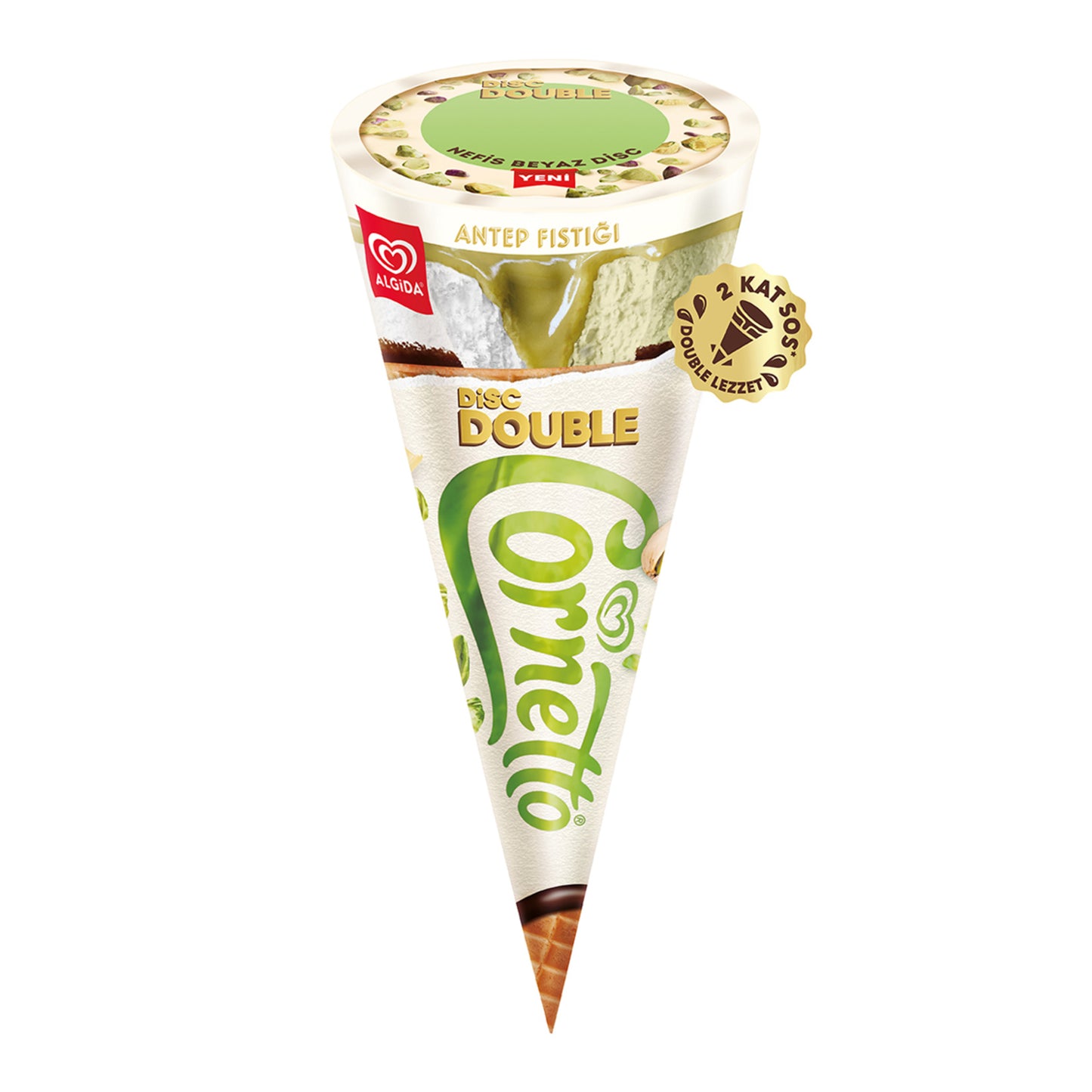 Algida Cornetto Disc Double Antep Fıstığı 130 Ml