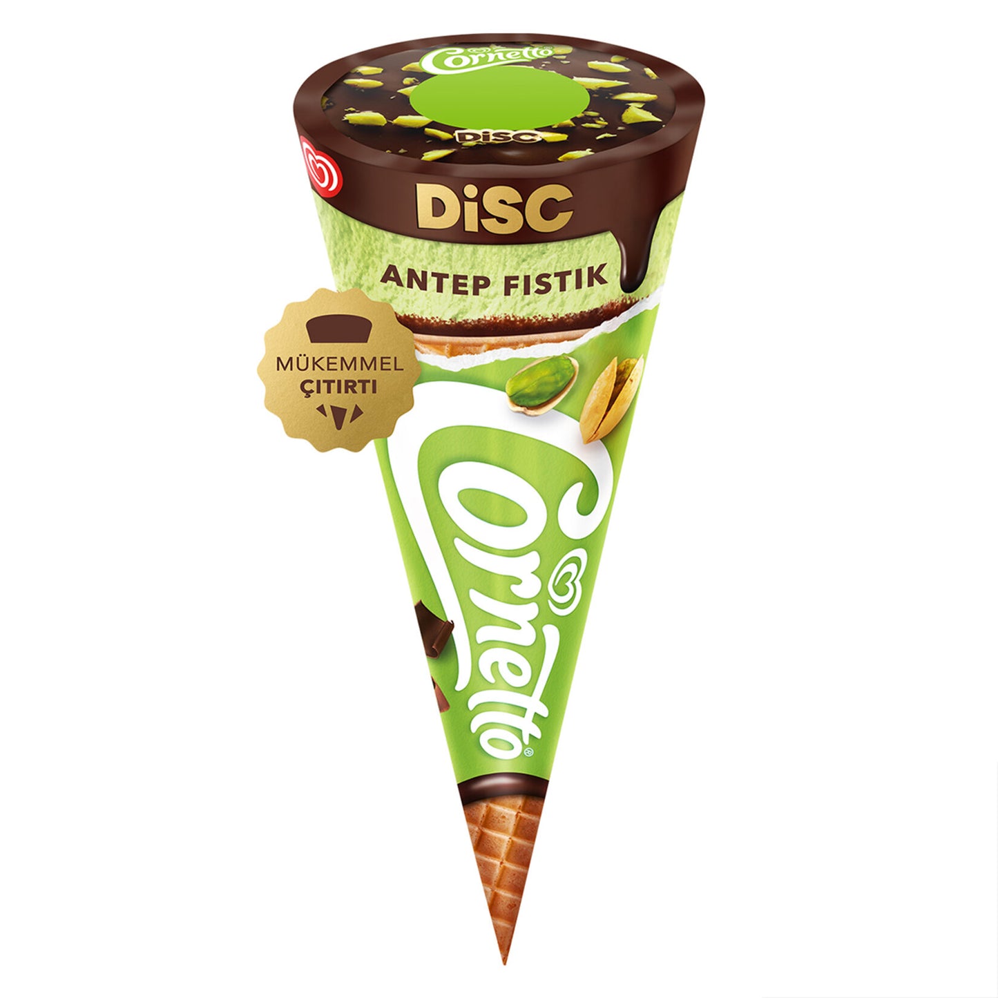 Algida Cornetto Disc Antep Fıstıklı - Çikolatalı 130Ml