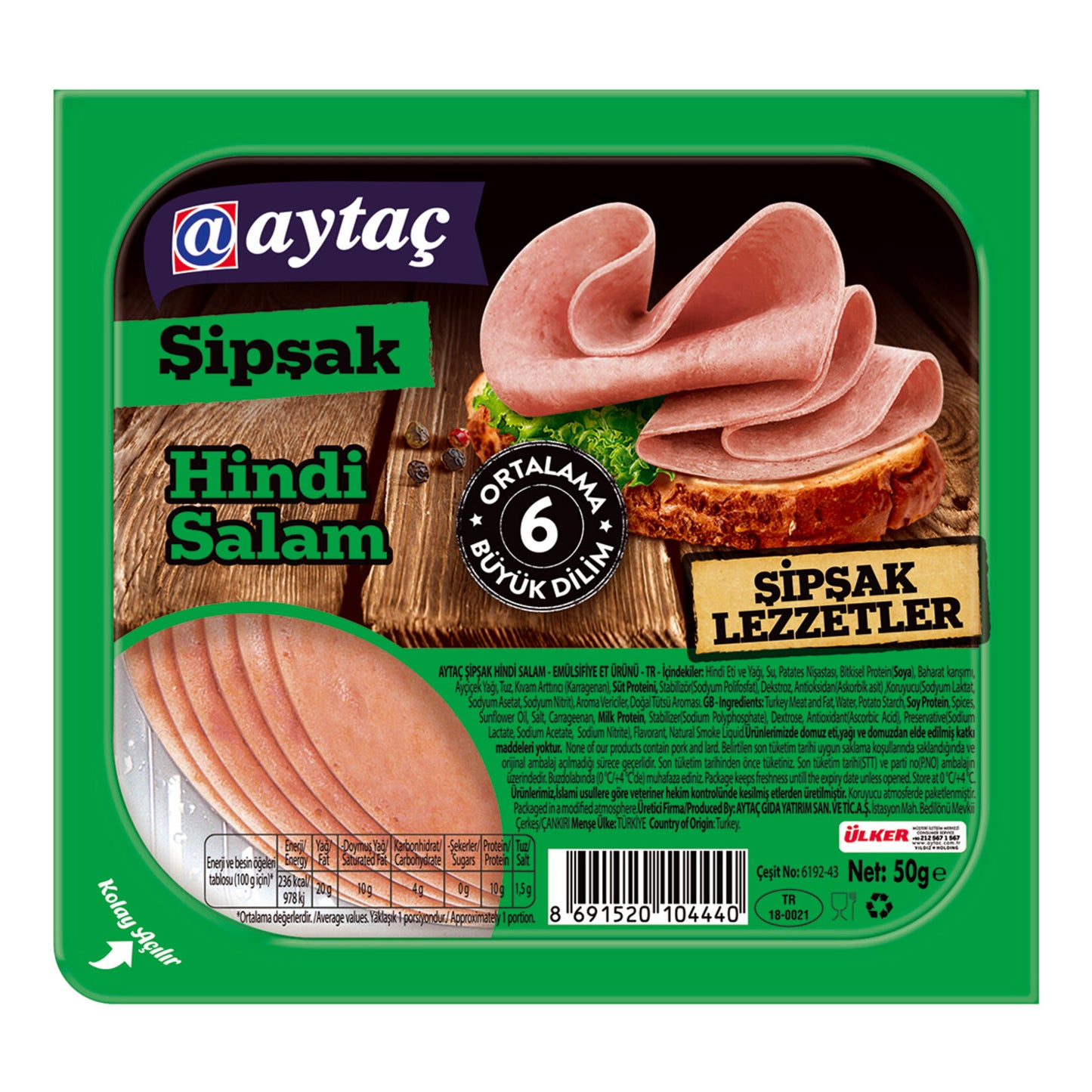 Aytaç Şipşak Dilimli Hindi Salam 50G
