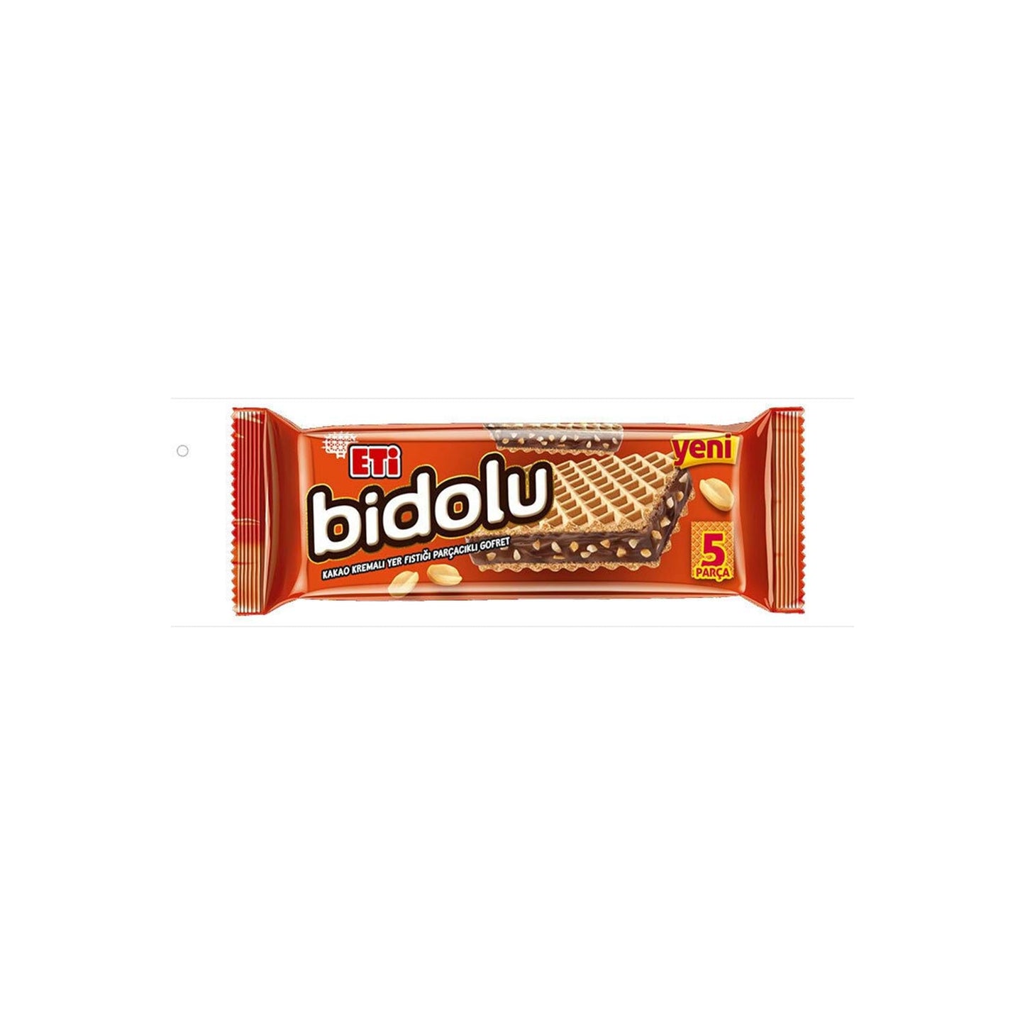 Eti Bidolu Kakao Kremalı Yer Fıstık Parçacıklı Gofret 81 G