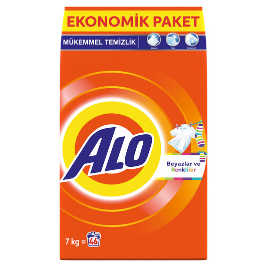 Alo Kar Çiçeği Ferahlığı Beyazlar ve Renkliler Aquapudra Toz Deterjan 7 Kg