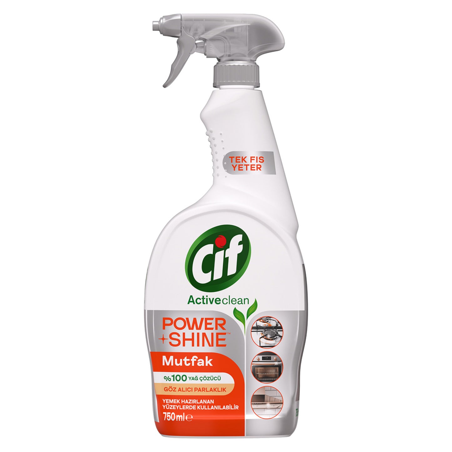Cif Power & Shine Sprey Mutfak İçin Temizleyici ve Yağ Çözücü 750 Ml