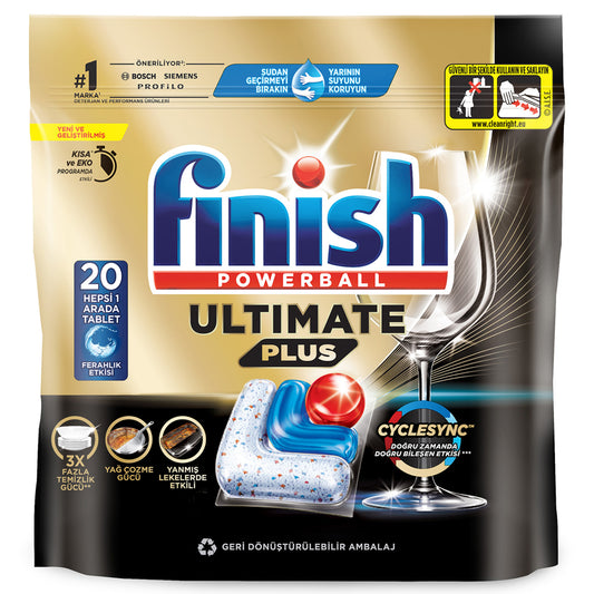 Finish Ultimate Plus Hepsi 1 Arada 20 Tablet 244 G