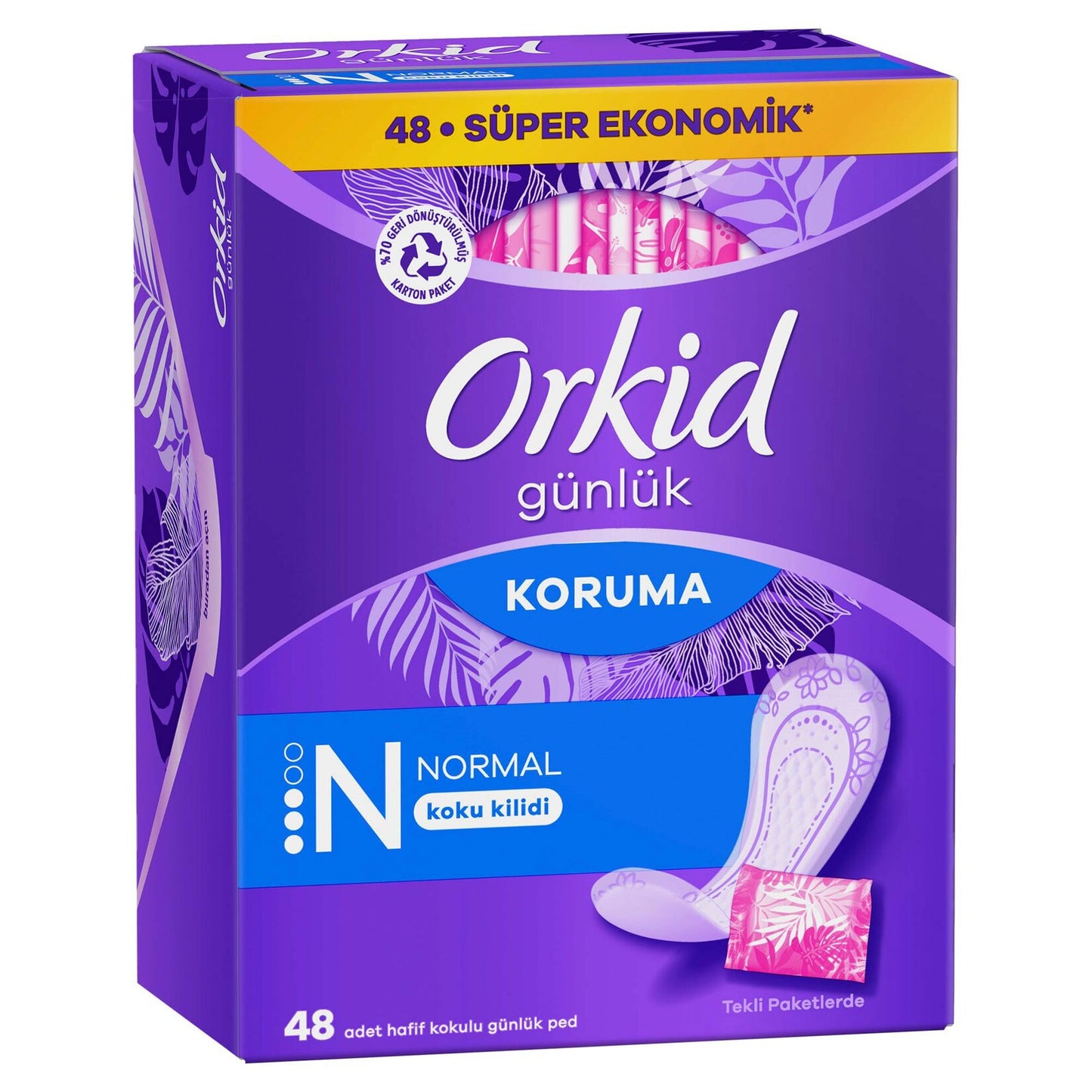Orkid Günlük Koruma Çanta Paket Süper Ekonomik Normal 48'li