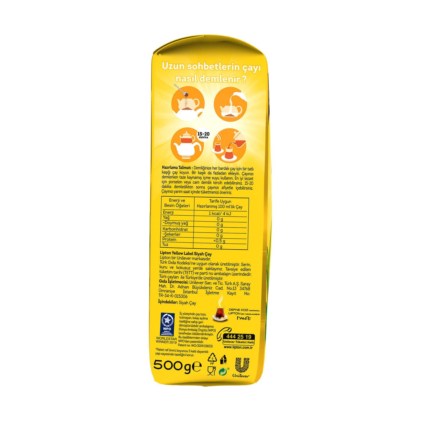 Lipton Yellow Label Dökme Çay 500 G