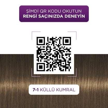 Palette Göz Alıcı Renkler 7-1 Küllü Kumral Saç Boyası 110 Ml