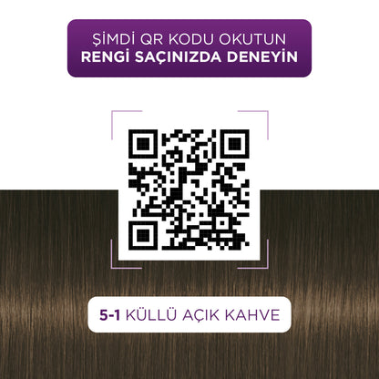 Palette Göz Alıcı Renkler 5-1 Küllü Açık Kahve Saç Boyası 110 Ml