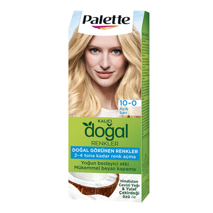 Palette Kalıcı Doğal Renkler 10-0 Açık Sarı Saç Boyası 110 Ml