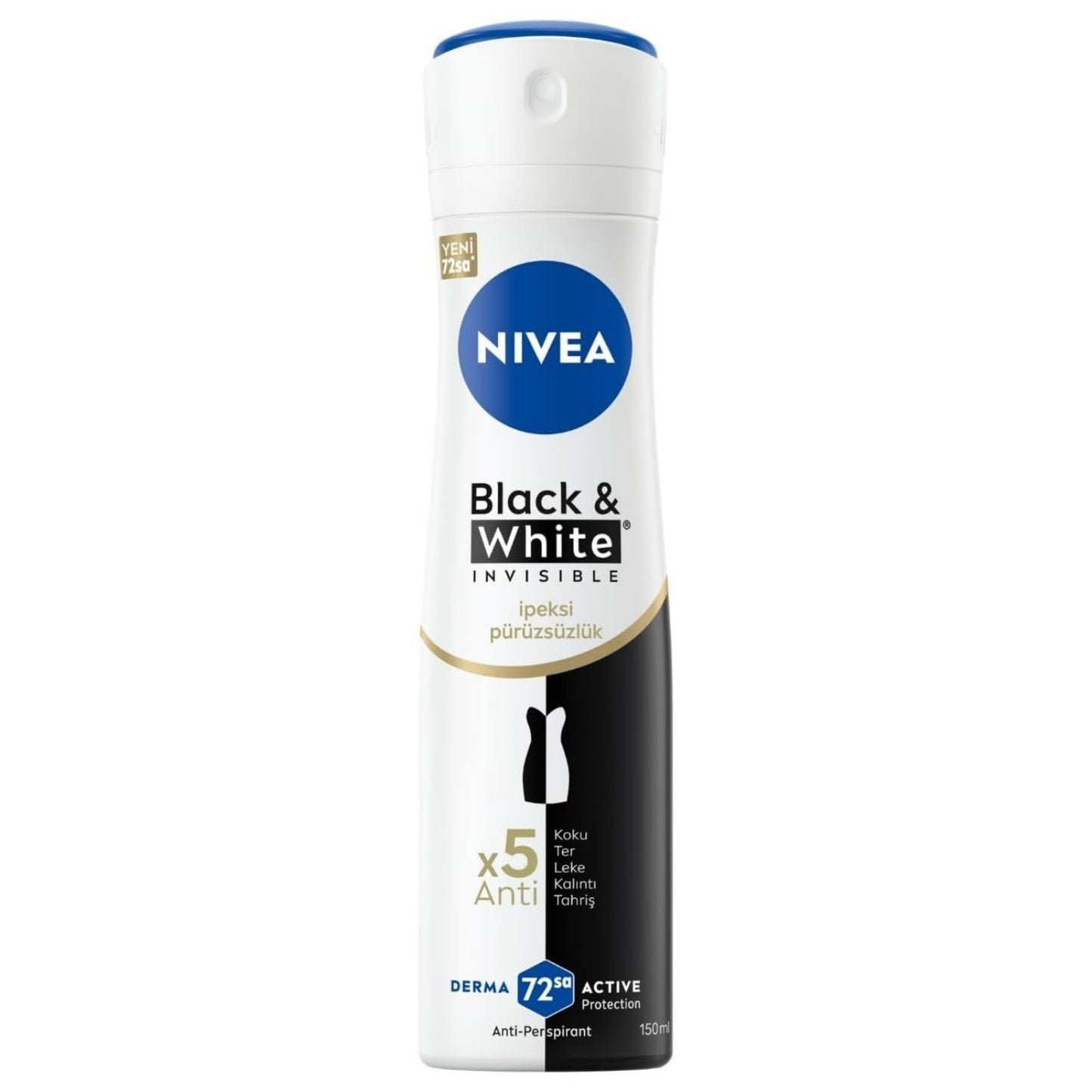 NIVEA Kadın Sprey Deodorant Black&White 72 Saat Anti-perspirant 150 ml