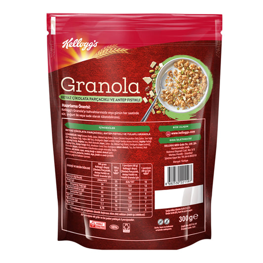 Kelloggs Granola Beyaz Çikolatalı Antep Fıstıklı 300 G