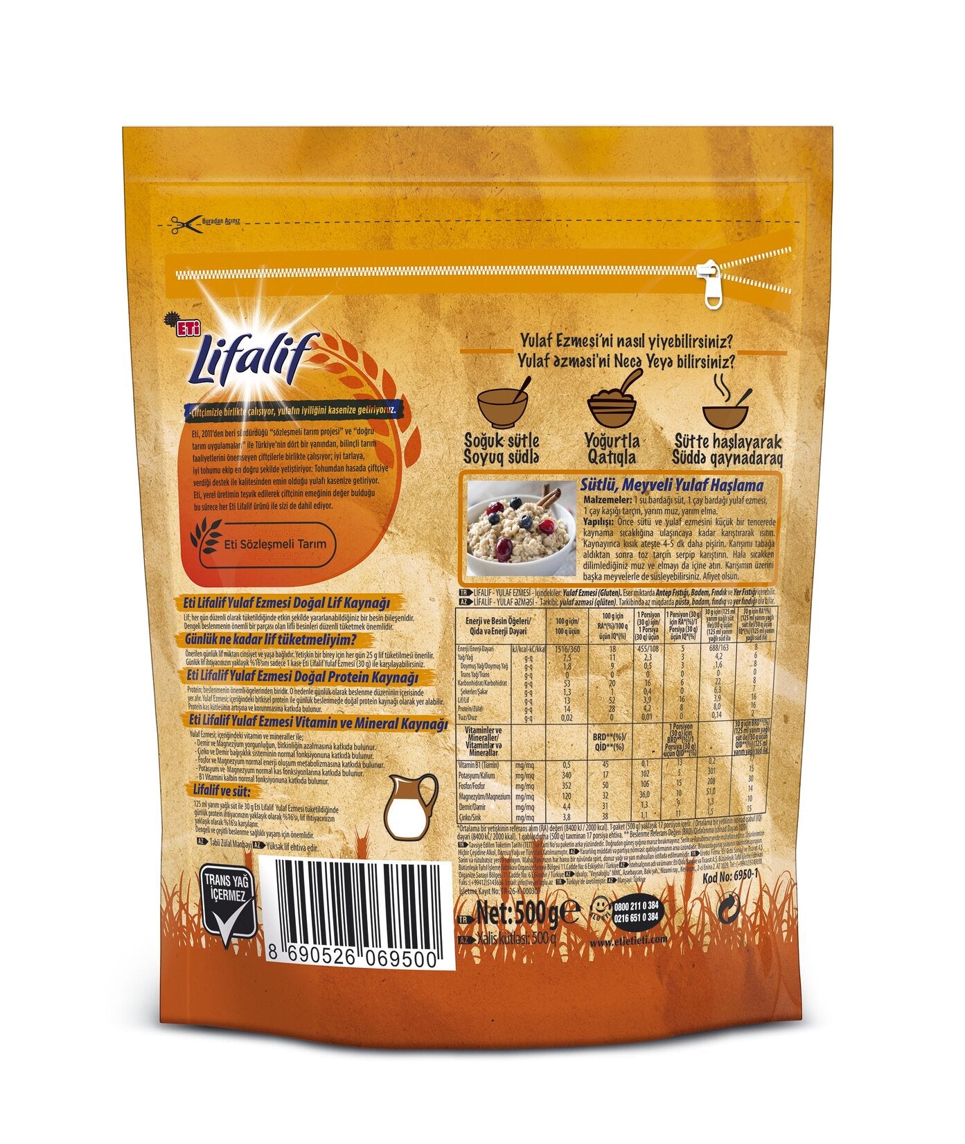 Eti Lifalif Yulaf Ezmesi 500 G