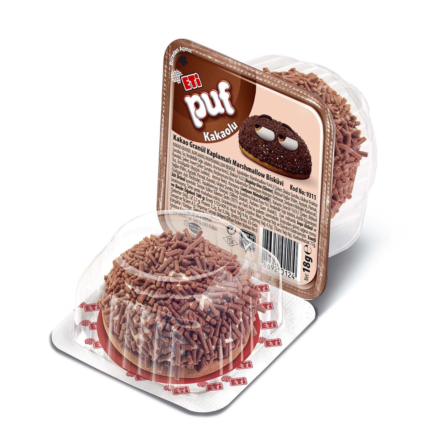 Eti Puf Kakaolu Bisküvi 18 G