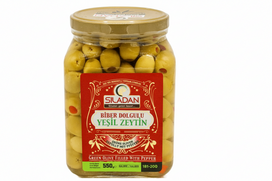 Sıladan Biber Dolgulu Yeşil Zeytin 550 G