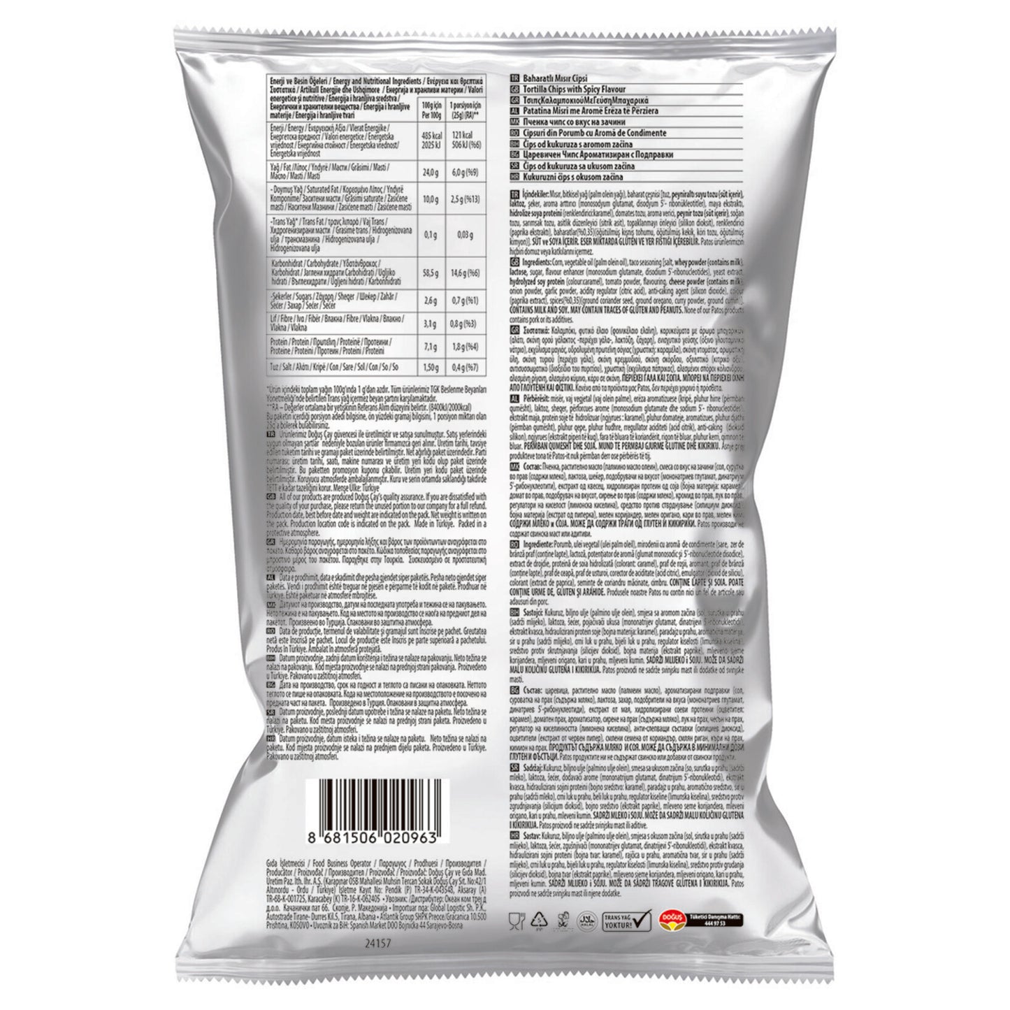 Patos Taco Bahatarlı Mısır Cipsi 185 G