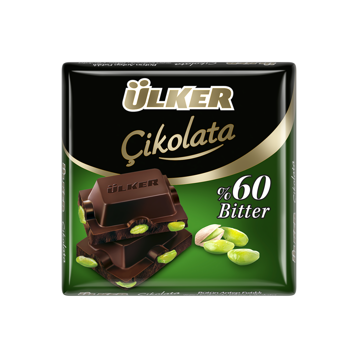 Ülker Bütün Antep Fıstıklı %60 Bitter Çikolata 65 G