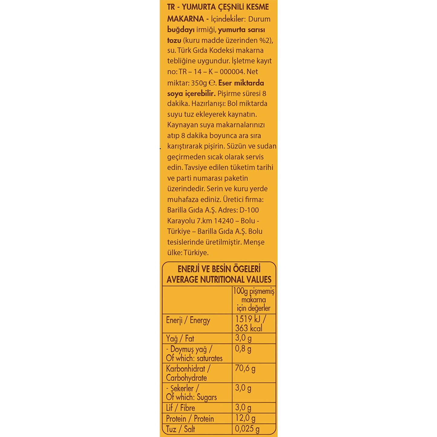 Filiz Yumurtalı Erişte 350 G