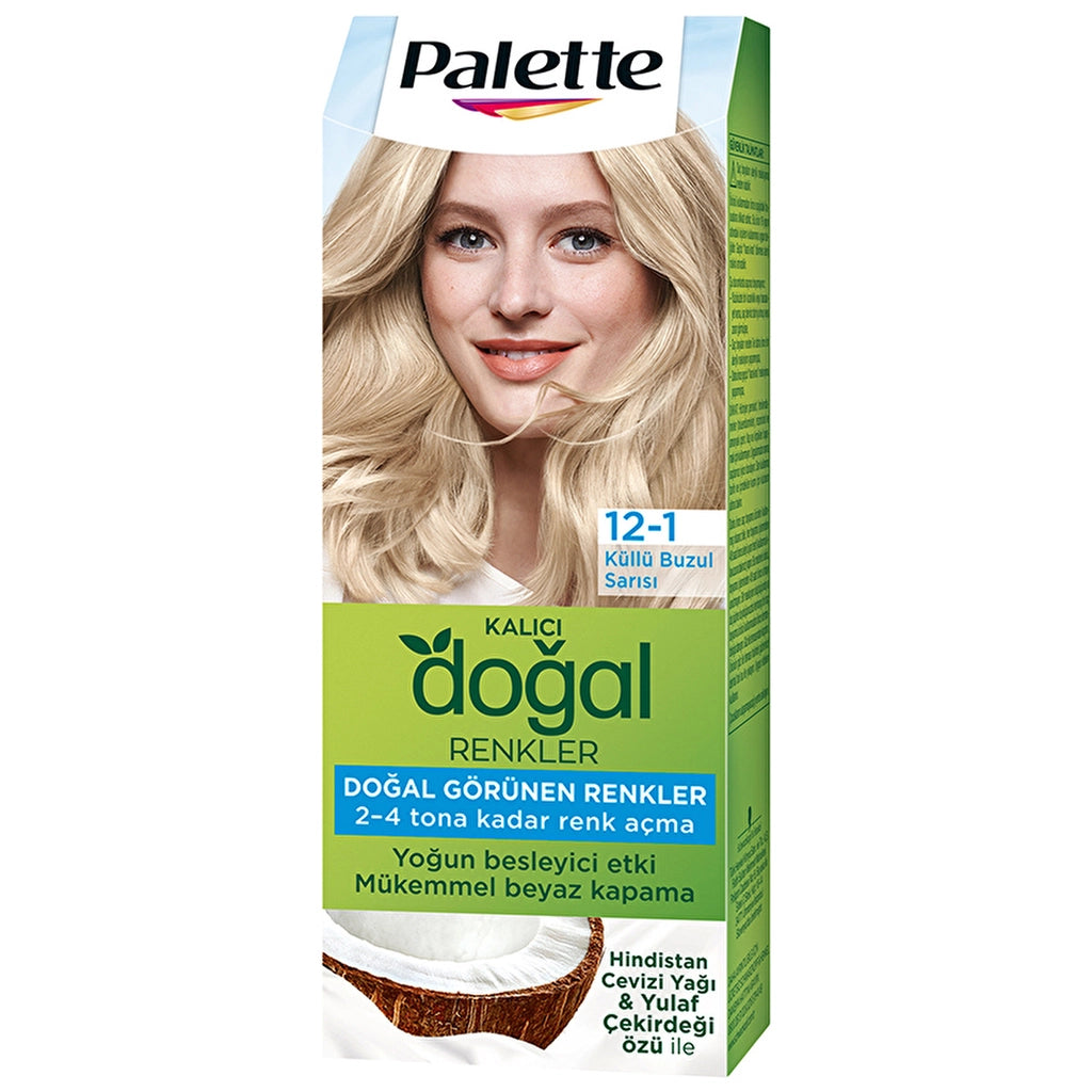 Palette Kalıcı Doğal Renkler Saç Boyası 12-1 Küllü Buzul Sarısı 110 Ml
