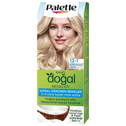 Palette Kalıcı Doğal Renkler Saç Boyası 12-1 Küllü Buzul Sarısı 110 Ml