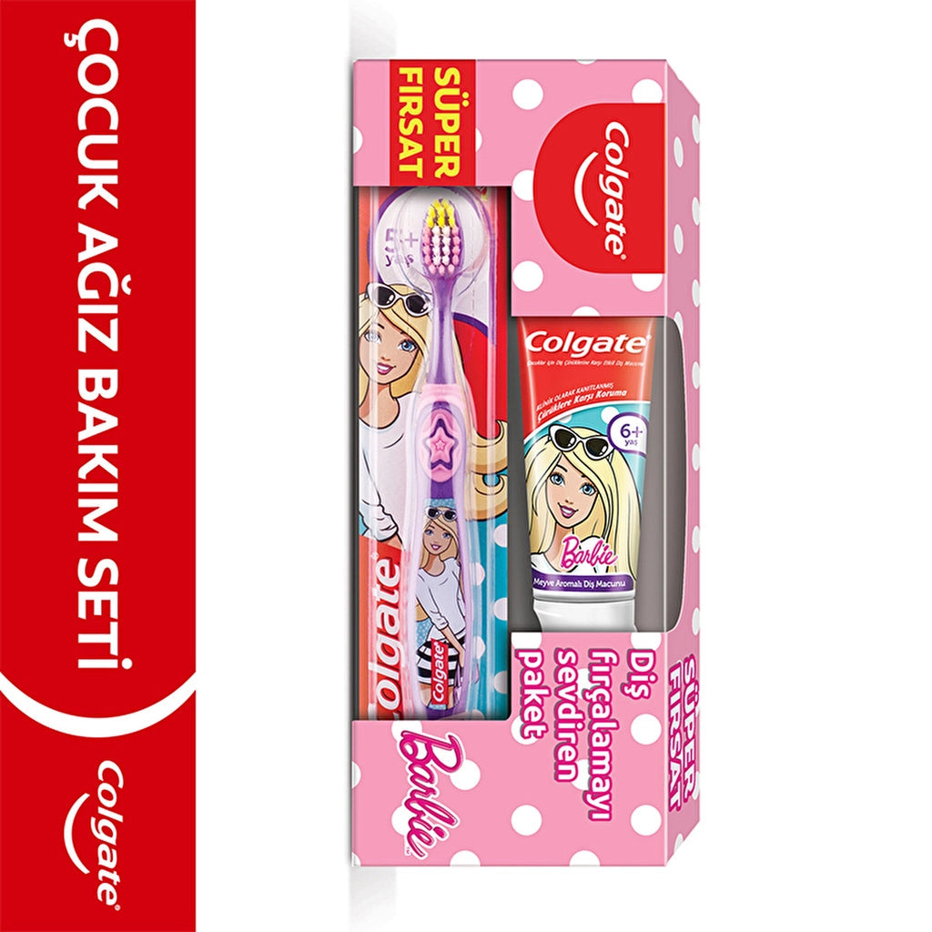Colgate Barbie Diş Macunu 75 ml - Diş Fırçası Ağız Bakım Paketi (Asortili)
