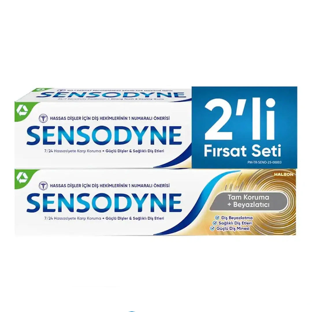 Sensodyne Tam Koruma + Beyazlatıcı Diş Macunu 50 ML 2'li
