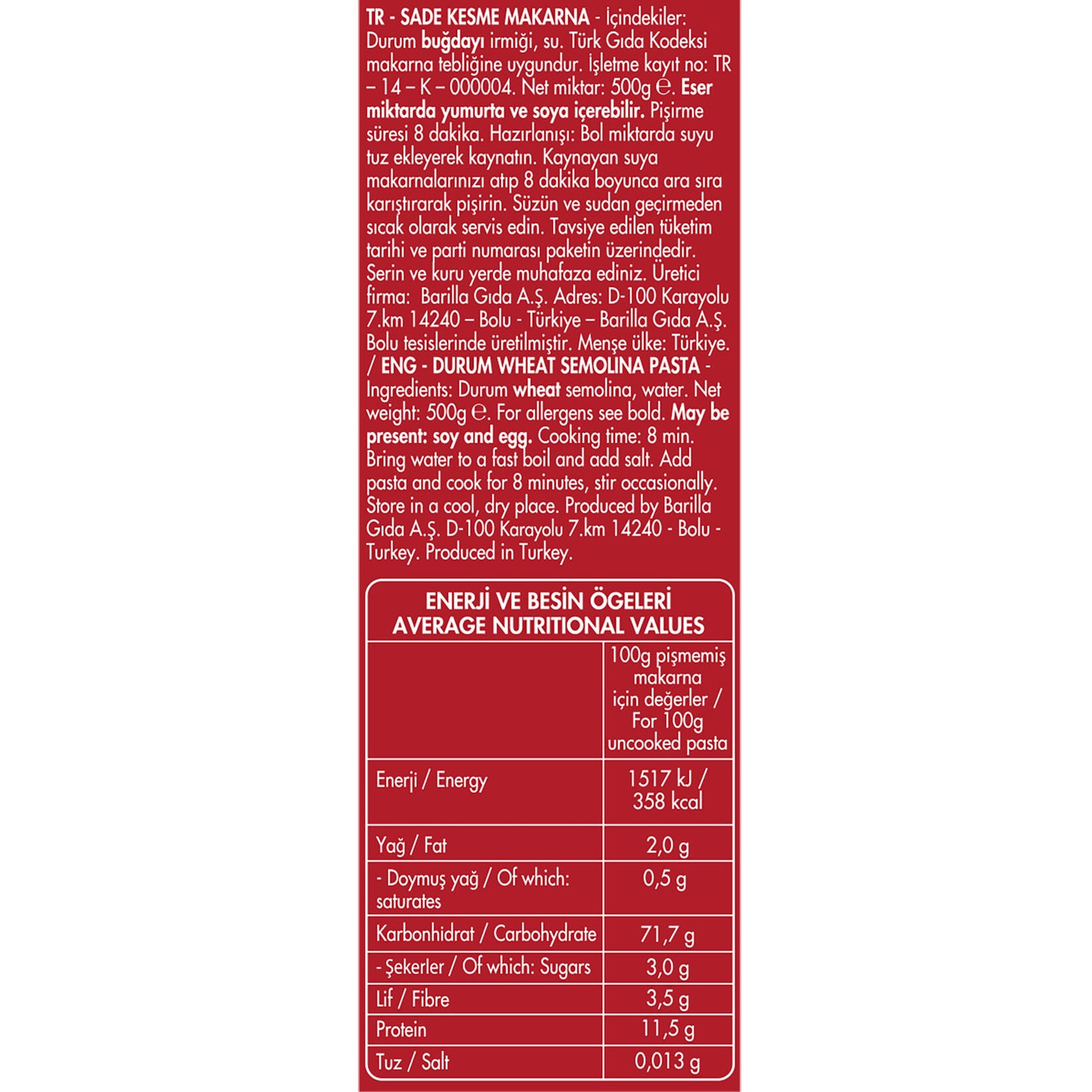 Filiz Kalem Makarna 500 G