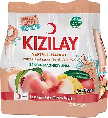 Kızılay Şeftali-Mango Aromalı Maden Suyu 6 x 200 ml